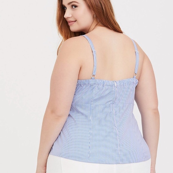 NWT Torrid Blue/white striped Poplin lace up cami size 5x - Picture 11 of 11